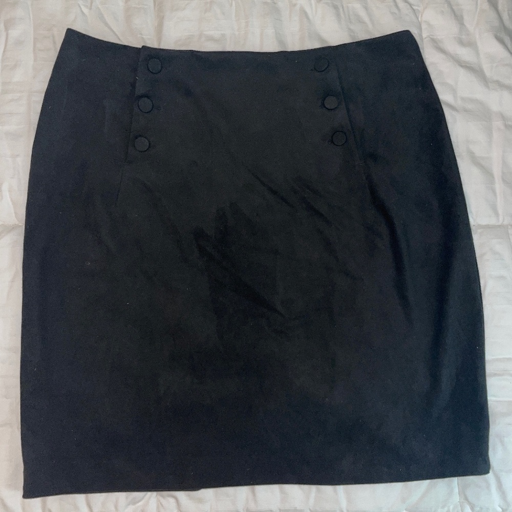 H&M black suede skirt